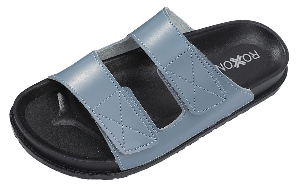 Roxoni Women’s Cushioned Two Strap Footbed Sandals Lightweight Open Toe Slide Sandals