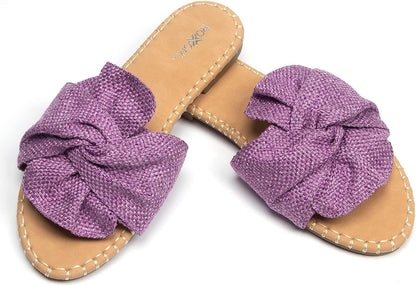 Roxoni Open Toe Sandal Slippers for Women - Indoor Outdoor Slides Shoes for Women - Spring Summer Slippers for Women
