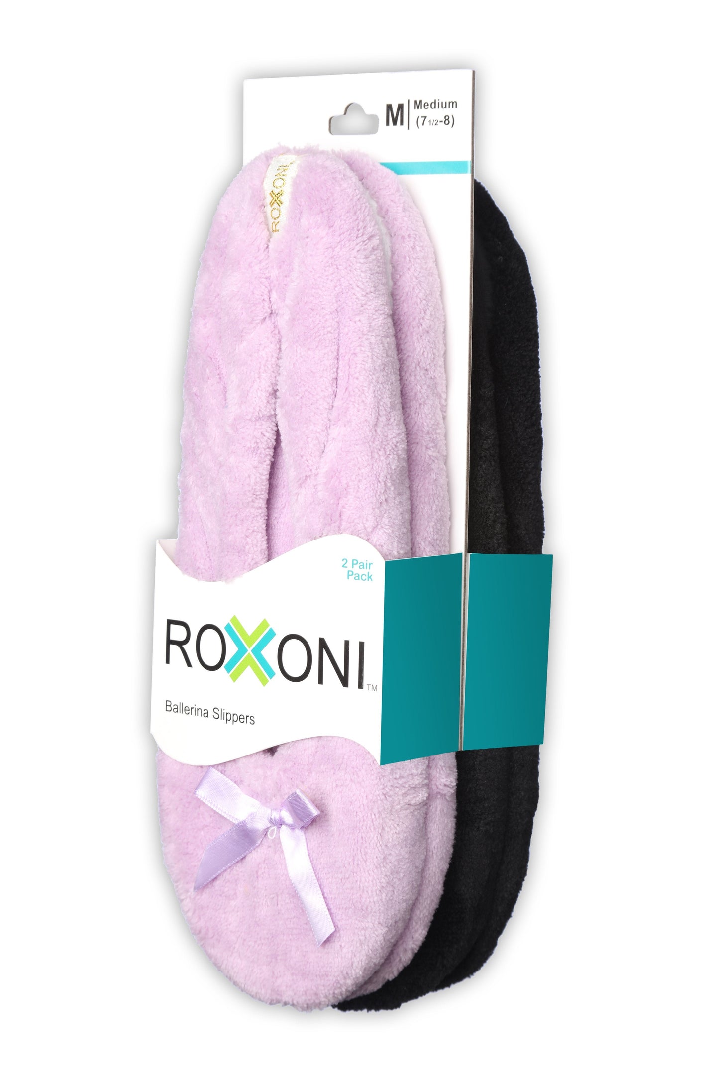 Roxoni Women's Terry Classic Cotton Ballerina Slippers (Pack of 2)