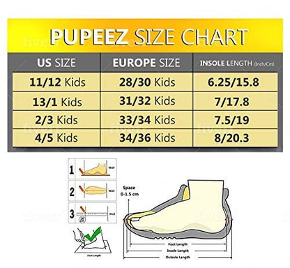 Pupeez Girls Sweater Knit Slippers Fleece Lined House Shoe