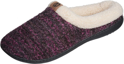 Roxoni Womens Knitted Fleece Lined Clog Slippers Warm House Shoe