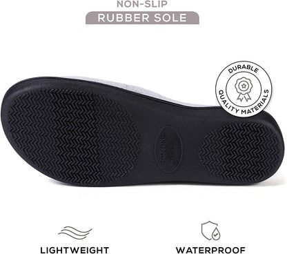 Roxoni Women's Soft Open Toe Slide Slippers, Indoor Outdoor Rubber Sole