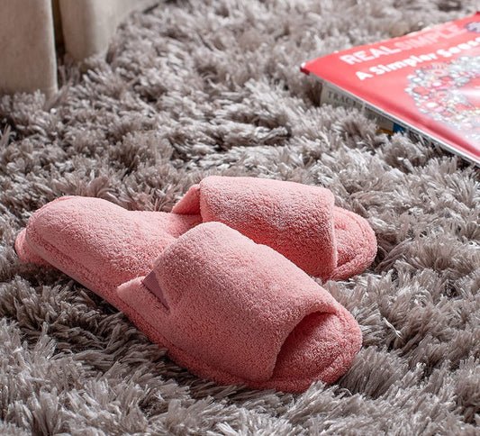Roxoni Ultra Soft Spa Slippers for Women Cozy, Fuzzy Terry Bathroom, House and Shower Shoes