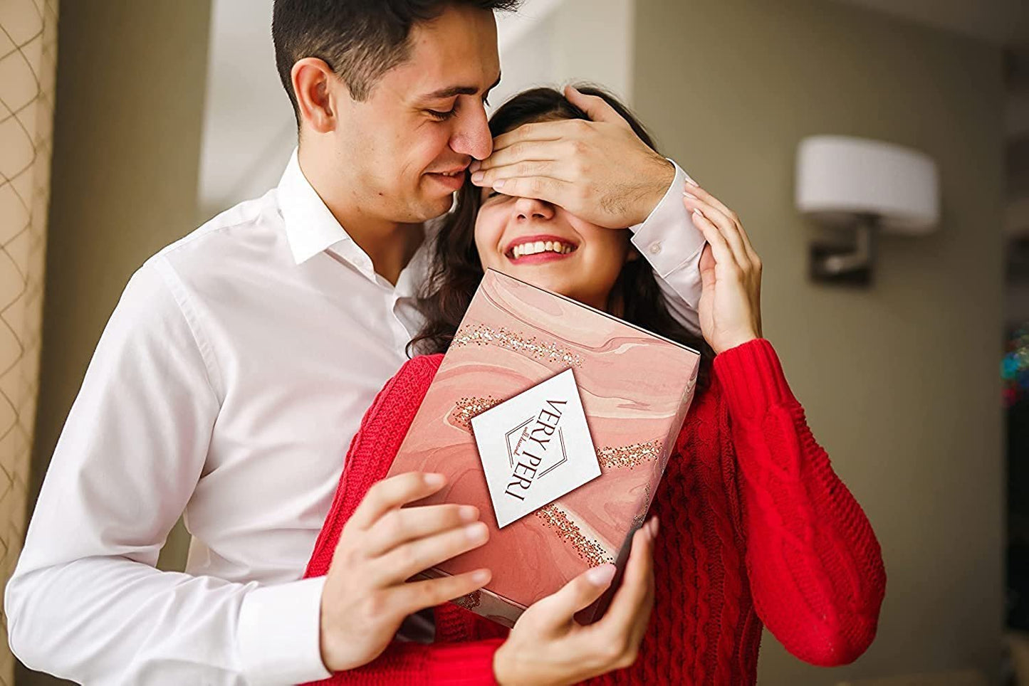 VERY PERI Luxury Curated Gift Box for Her – Gift Box for Her from The Heart – Women Pamper Gift Box for Special Occasions – Assorted Gift Box with Slippers Socks Body Lotion Towel & Message Gift Card