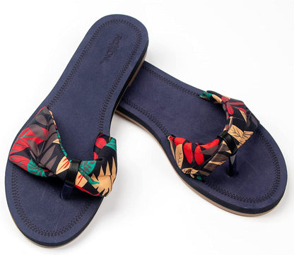 Floral Lace Strap Slippers for Women – Cute Womens Slippers with Color Flower Patterns – Boho Indoor Outdoor for Summers – Stylish & Trendy Casual Slippers