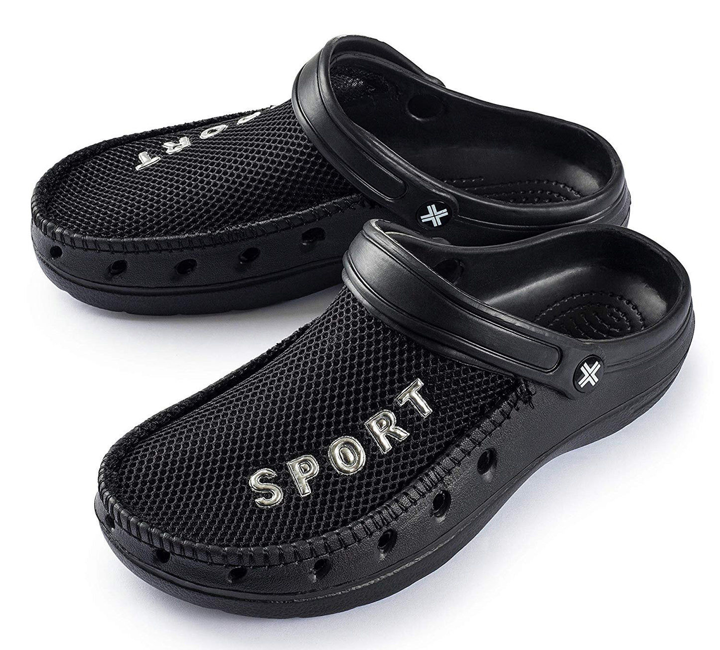 Roxoni Men’s Rubber Sport Clogs with Breathable Mesh Upper
