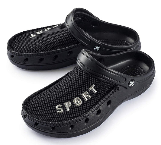 Roxoni Men’s Rubber Sport Clogs with Breathable Mesh Upper