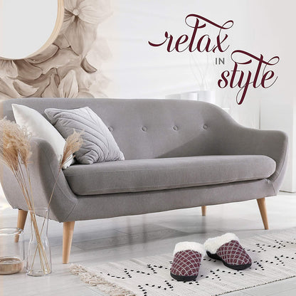 Roxoni Womenâ€™s Cozy Memory Foam Slippers, Fuzzy Warm Faux Fur, Indoor Outdoor Rubber Sole