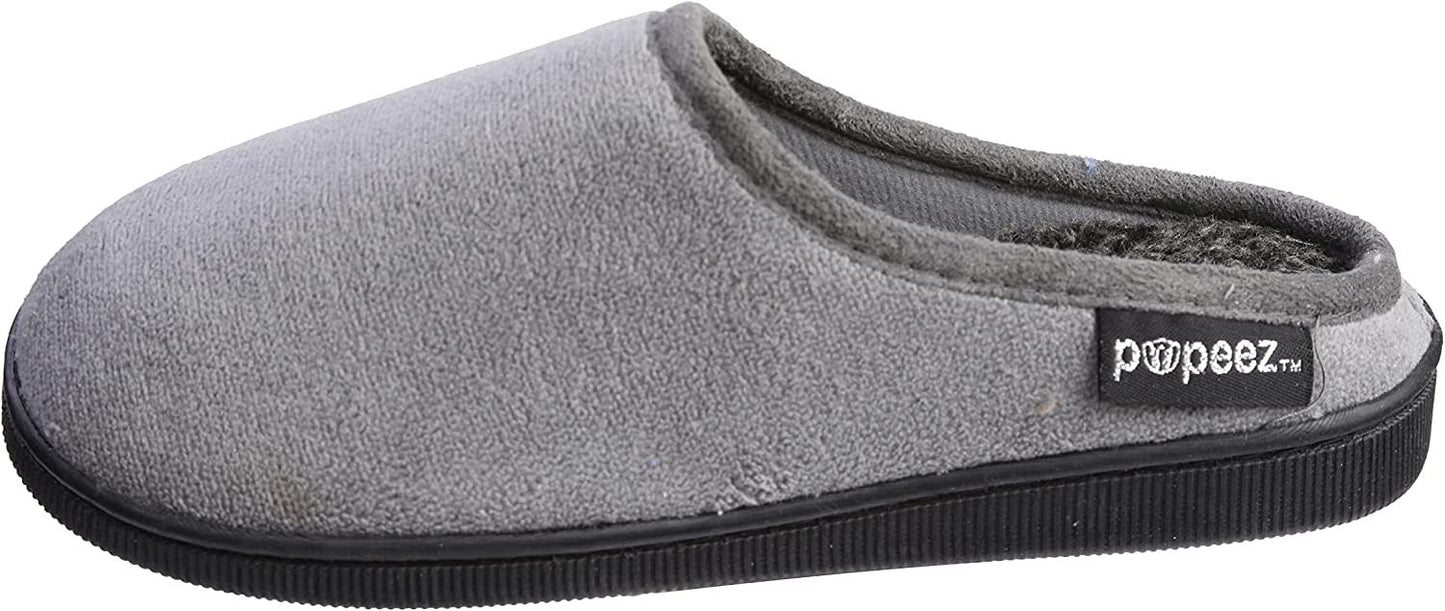 Pupeez Boy’s Terry Clog Big Kids Slippers