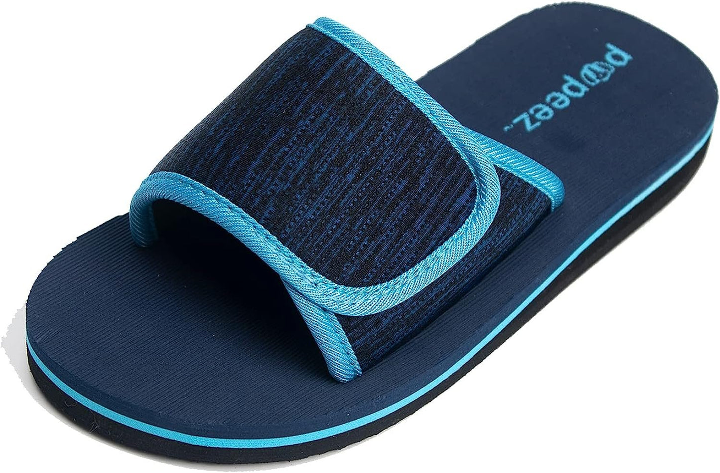Pupeez Boys Open Toe Slipper Sandals for Indoor/Outdoor Fashion Father and Son Matching Slippers in Blue, Olive Green and Black