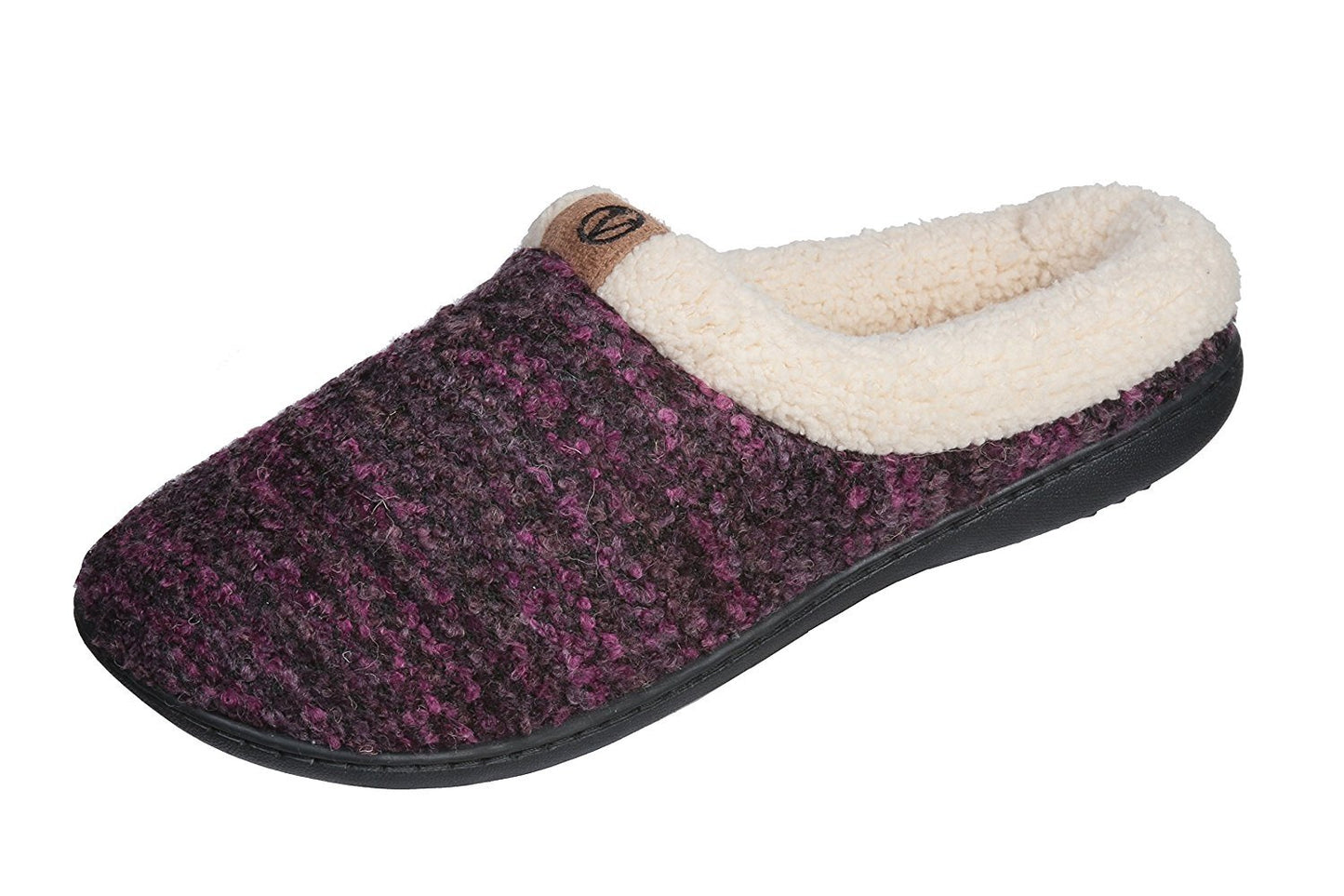 Roxoni Womens Knitted Fleece Lined Clog Slippers Warm House Shoe
