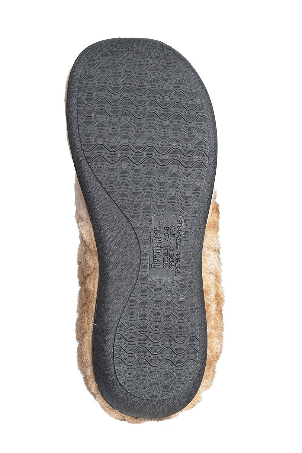 Roxoni Women’s Velour Slippers Memory Foam Clog Quilted Faux Fur Collar