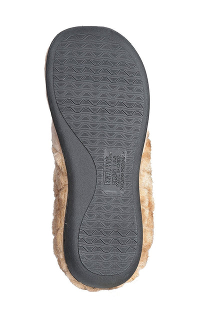 Roxoni Women’s Velour Slippers Memory Foam Clog Quilted Faux Fur Collar