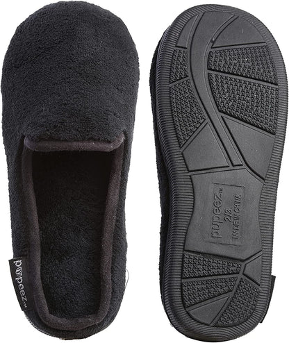 Pupeez Boy’s Terry Clog Big Kids Slippers