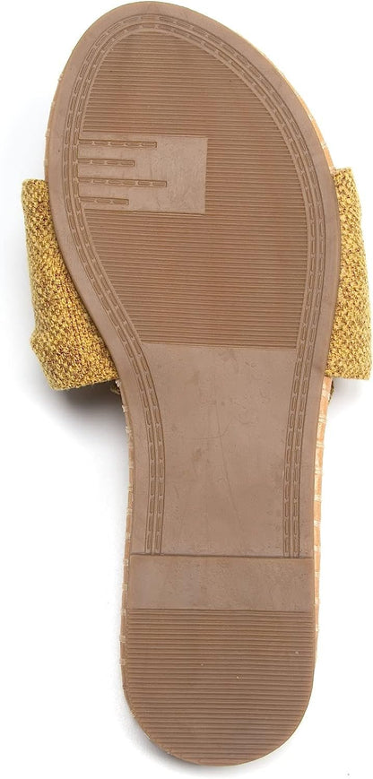 Roxoni Open Toe Sandal Slippers for Women - Indoor Outdoor Slides Shoes for Women - Spring Summer Slippers for Women