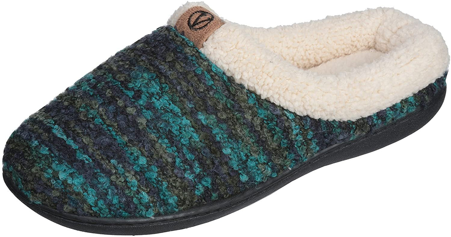 Roxoni Womens Knitted Fleece Lined Clog Slippers Warm House Shoe