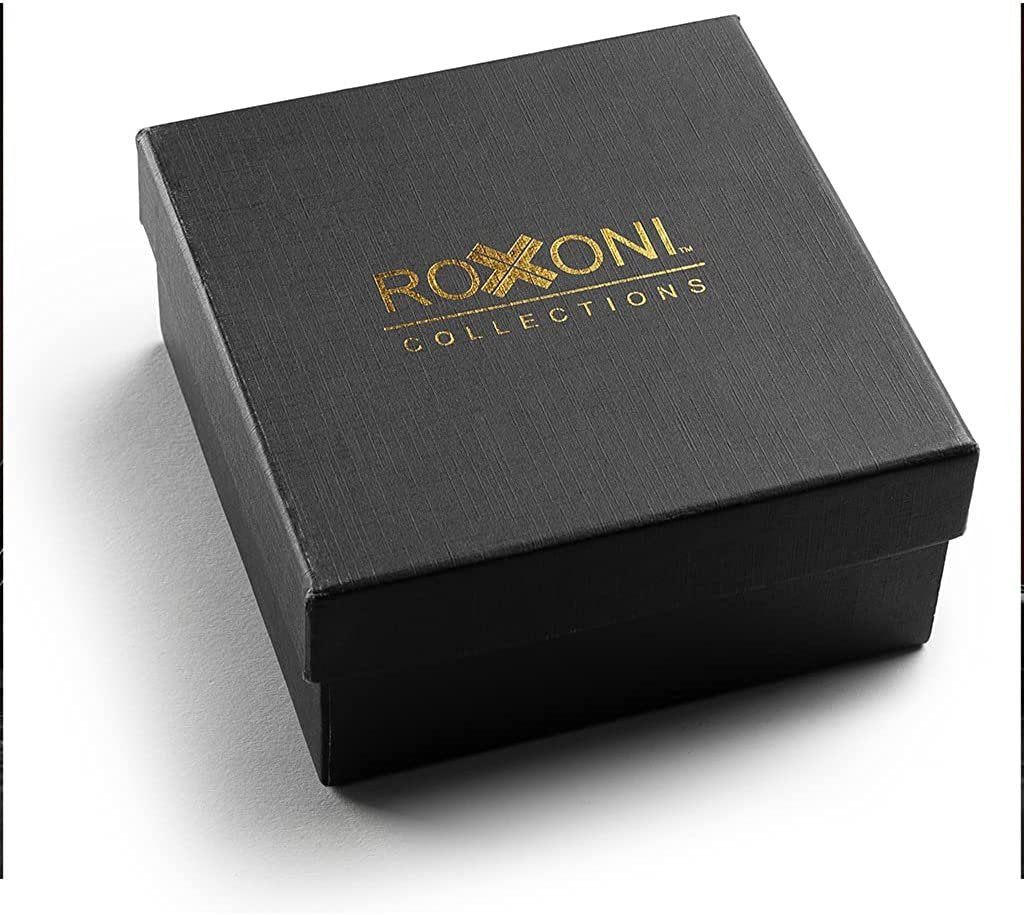 ROXONI Men's Ultra Soft Genuine Leather Ratchet Dress Belt with Automatic Buckle, Enclosed in an Elegant Gift Box - 2 Pack