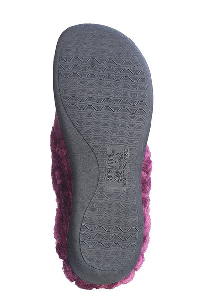 Roxoni Women’s Velour Slippers Memory Foam Clog Quilted Faux Fur Collar