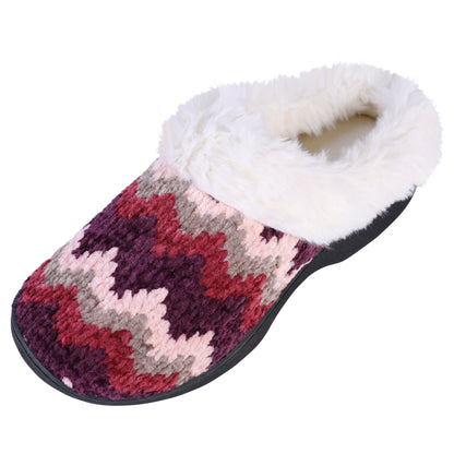 Roxoni Womenâ€™s Cozy Memory Foam Slippers, Fuzzy Warm Faux Fur Lined, Indoor Outdoor Rubber Sole