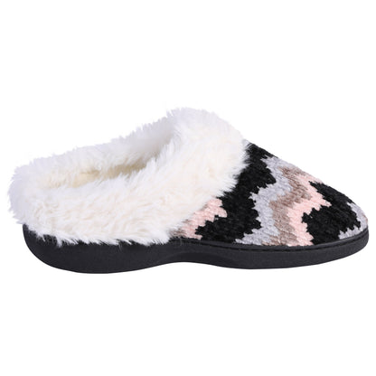 Roxoni Womenâ€™s Cozy Memory Foam Slippers, Fuzzy Warm Faux Fur Lined, Indoor Outdoor Rubber Sole