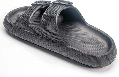 Womens Slip-on Sandals – Casual, Cute & Comfortable Slippers for Summer – Use Indoor or Outdoor adjustable buckle straps