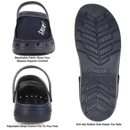 Roxoni Men’s Rubber Sport Clogs with Breathable Mesh Upper