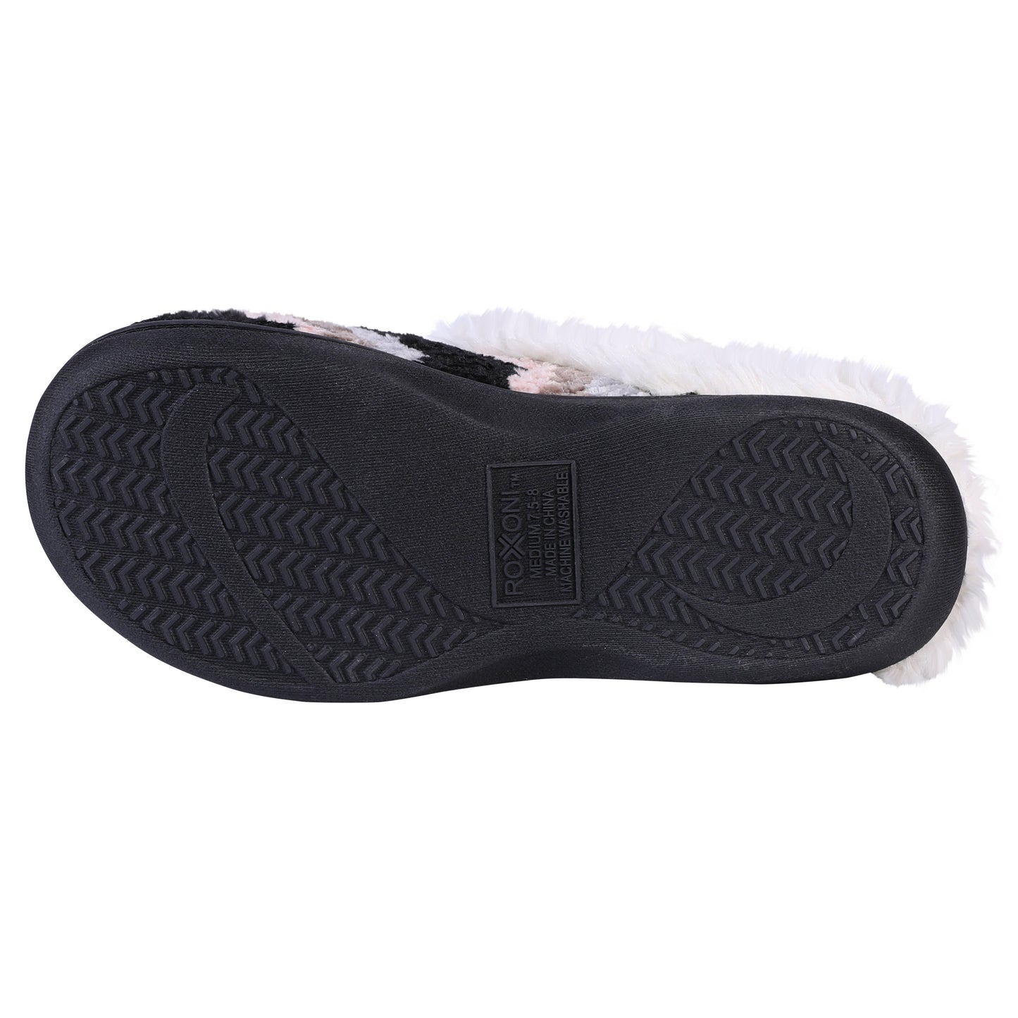 Roxoni Womenâ€™s Cozy Memory Foam Slippers, Fuzzy Warm Faux Fur Lined, Indoor Outdoor Rubber Sole