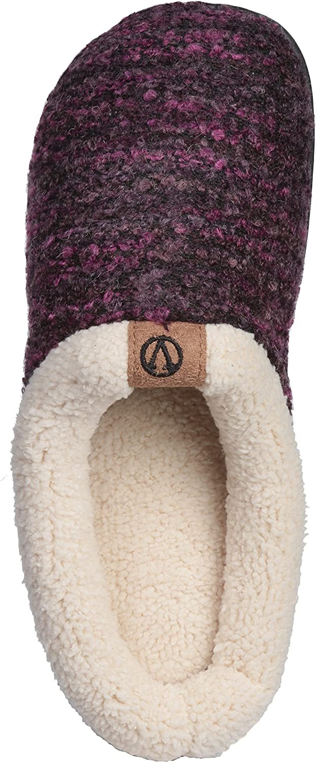 Roxoni Womens Knitted Fleece Lined Clog Slippers Warm House Shoe
