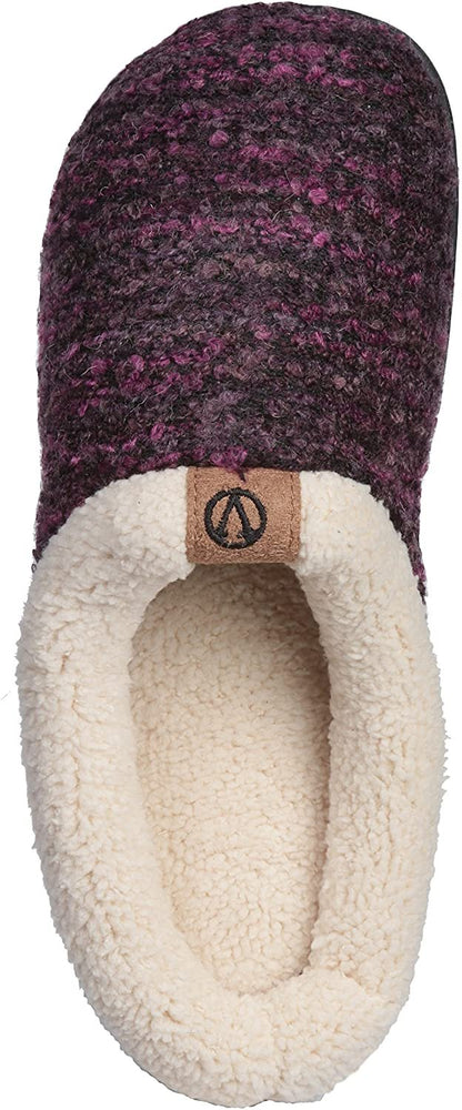 Roxoni Womens Knitted Fleece Lined Clog Slippers Warm House Shoe