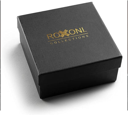 ROXONI Men's 2 Pack Ultra Soft Geniune Leather Ratchet Dress Belt with Automatic Buckle, Enclosed in an Elegant Gift Box