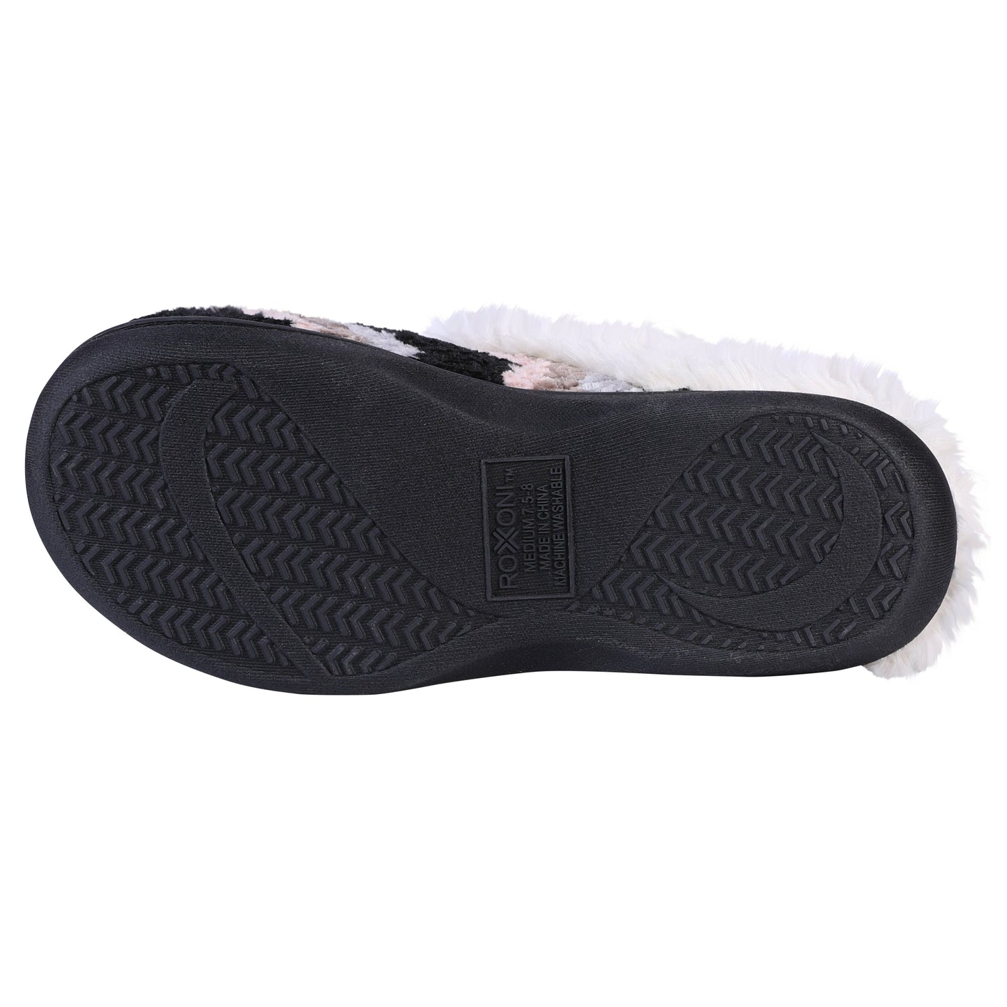 Roxoni Womenâ€™s Cozy Memory Foam Slippers, Fuzzy Warm Faux Fur Lined, Indoor Outdoor Rubber Sole