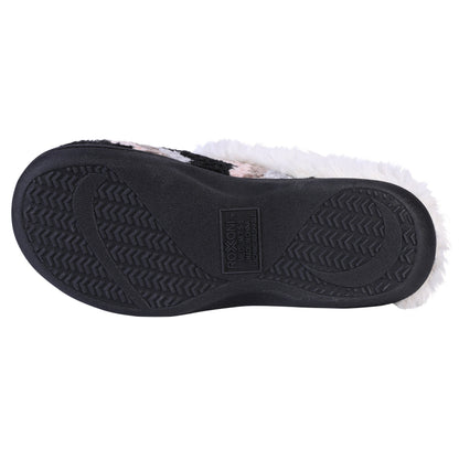 Roxoni Womenâ€™s Cozy Memory Foam Slippers, Fuzzy Warm Faux Fur Lined, Indoor Outdoor Rubber Sole