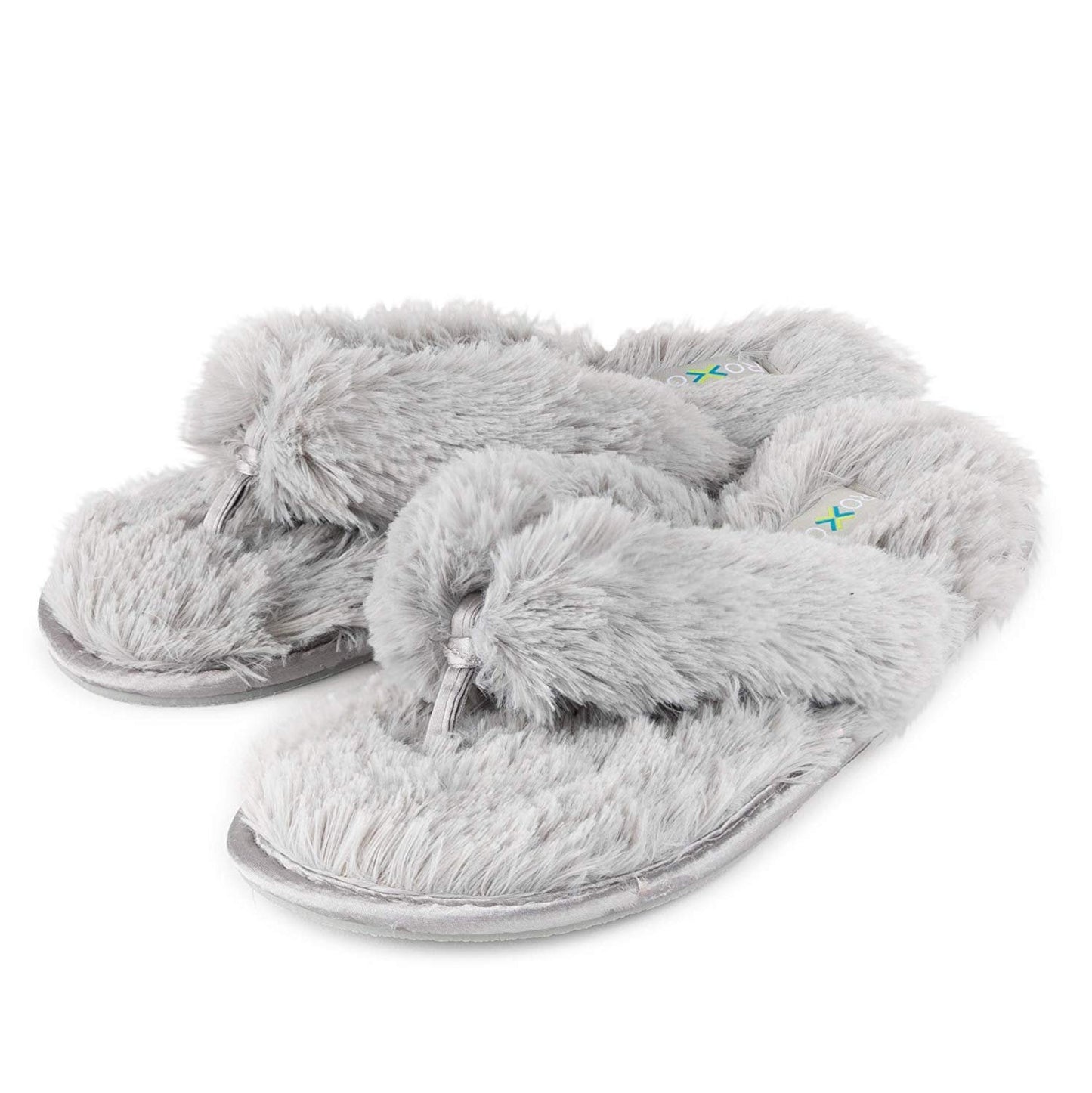 Roxoni Fuzzy House Slippers for Women – Comfortable Furry Spa Thongs – Cozy Slip On Flip Flops - Soft Insole & Rubber Outsole