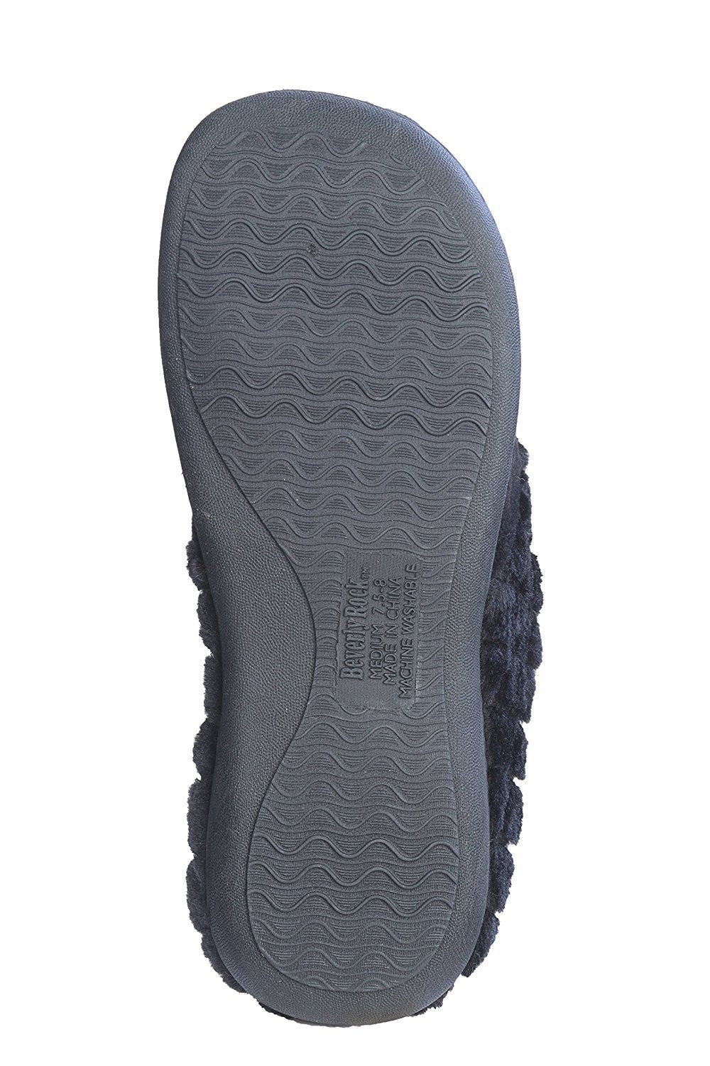 Roxoni Women’s Velour Slippers Memory Foam Clog Quilted Faux Fur Collar