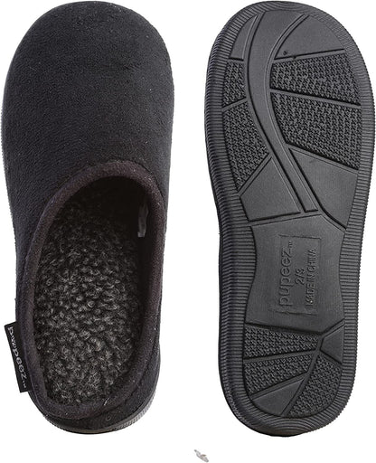 Pupeez Boy’s Terry Clog Big Kids Slippers