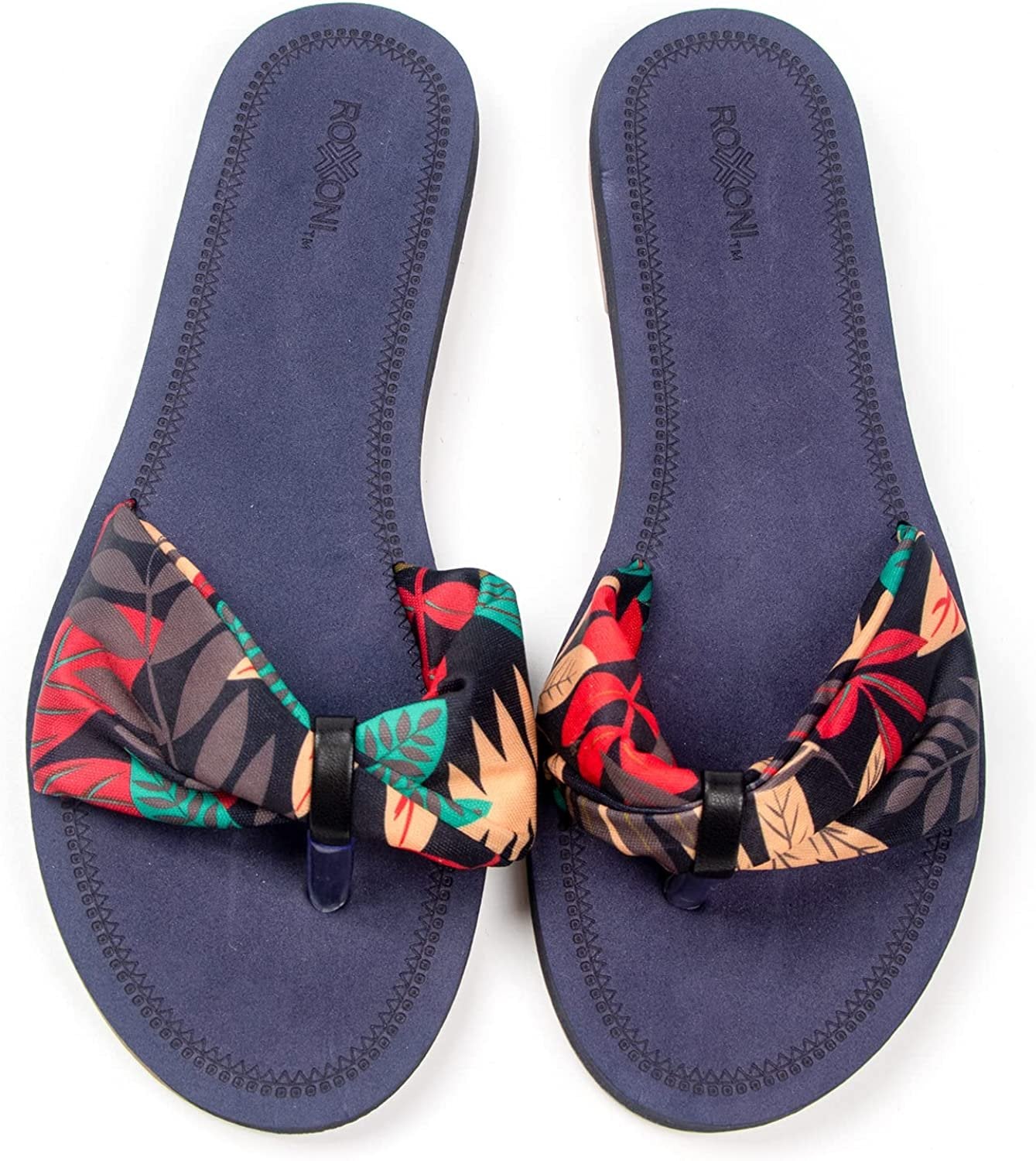 Floral Lace Strap Slippers for Women – Cute Womens Slippers with Color Flower Patterns – Boho Indoor Outdoor for Summers – Stylish & Trendy Casual Slippers