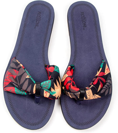 Floral Lace Strap Slippers for Women – Cute Womens Slippers with Color Flower Patterns – Boho Indoor Outdoor for Summers – Stylish & Trendy Casual Slippers