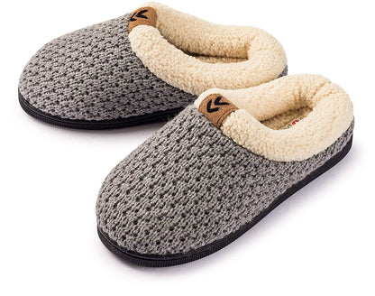 Pupeez Girls Sweater Knit Slippers Fleece Lined House Shoe