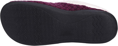 Roxoni Women's Slippers Cozy Fleece Warm Clog Knit Winter Ladies House Shoe Non-Slip