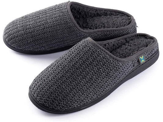 Roxoni Men’s Wool Slip-On Comfortable Knit House Slipper