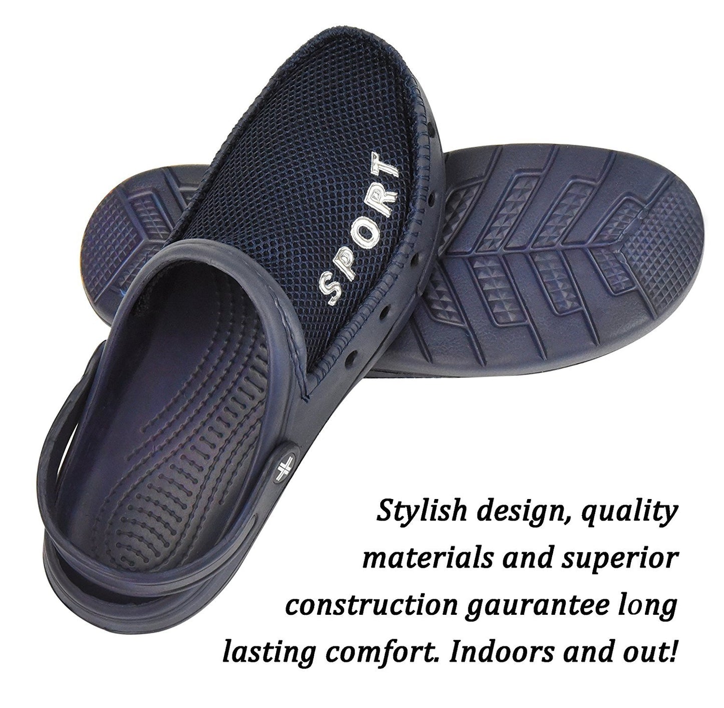 Roxoni Men’s Rubber Sport Clogs with Breathable Mesh Upper