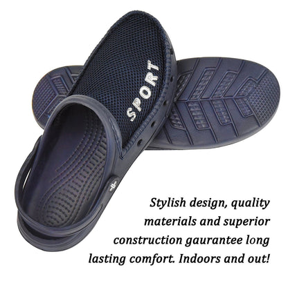 Roxoni Men’s Rubber Sport Clogs with Breathable Mesh Upper