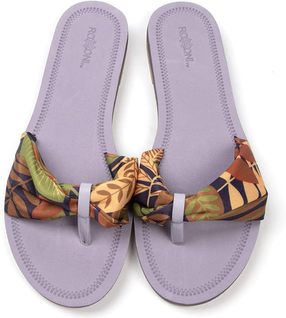 Floral Lace Strap Slippers for Women – Cute Womens Slippers with Color Flower Patterns – Boho Indoor Outdoor for Summers – Stylish & Trendy Casual Slippers