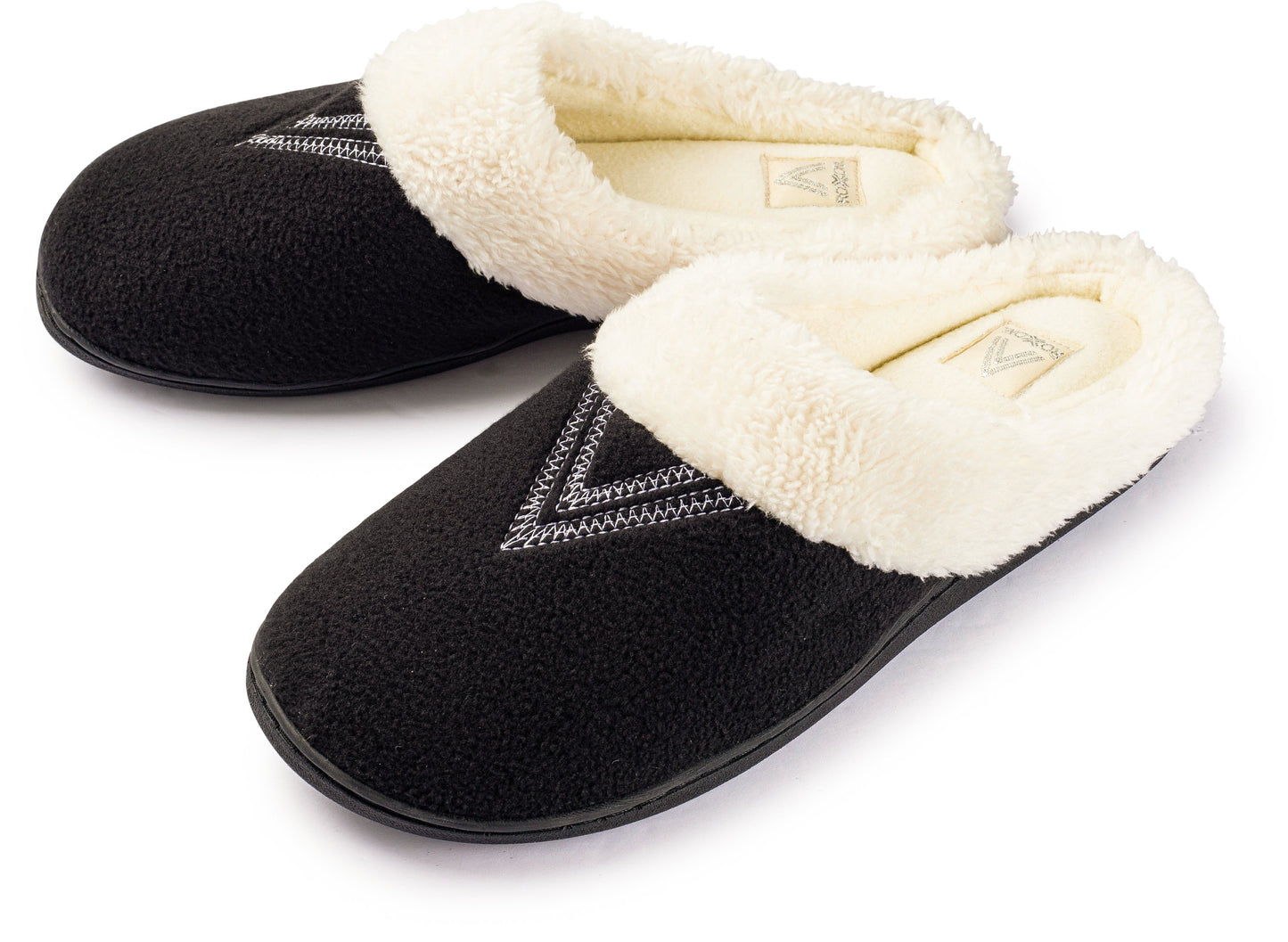 Roxoni Women's Slippers Wool-Like Fleece Lined Clog Comfort House Shoe