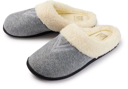 Roxoni Women's Slippers Wool-Like Fleece Lined Clog Comfort House Shoe