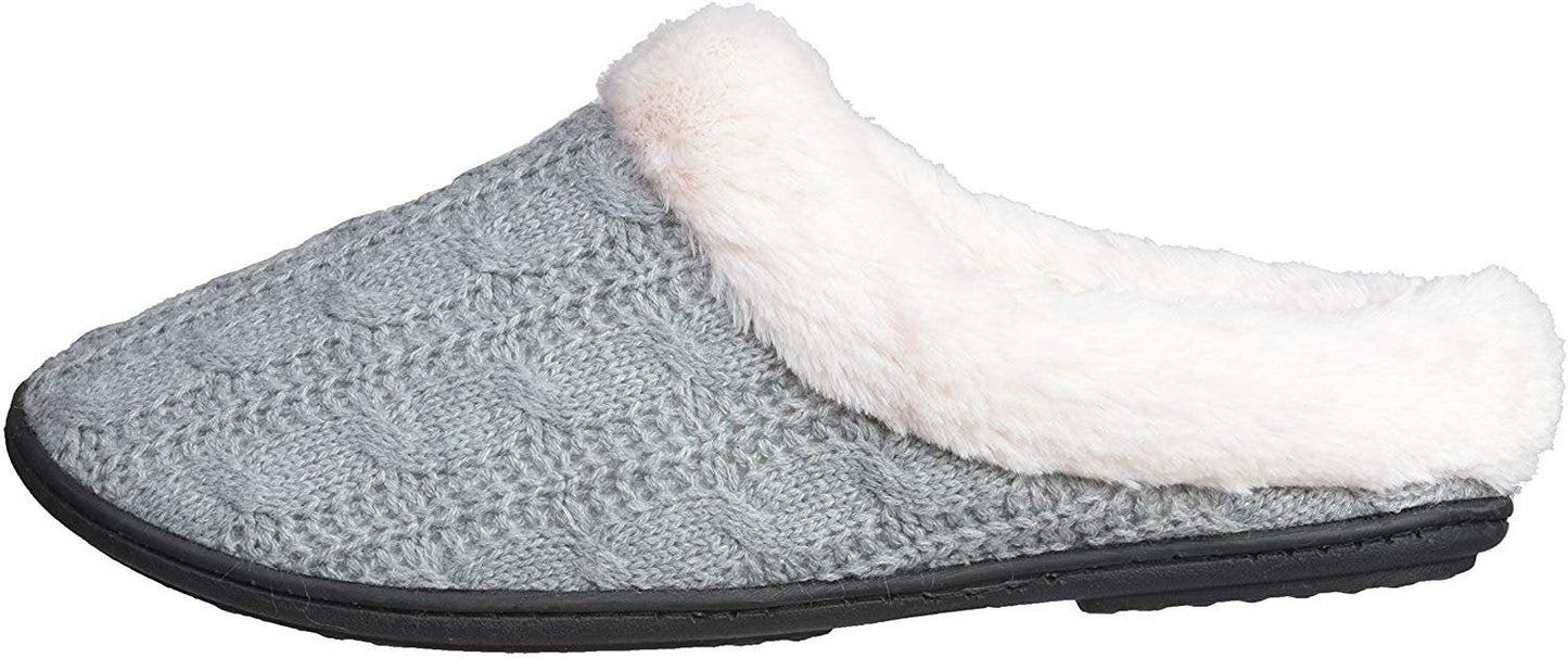 Roxoni Women's Slippers Cable Knit Super Cozy Comfort Clog