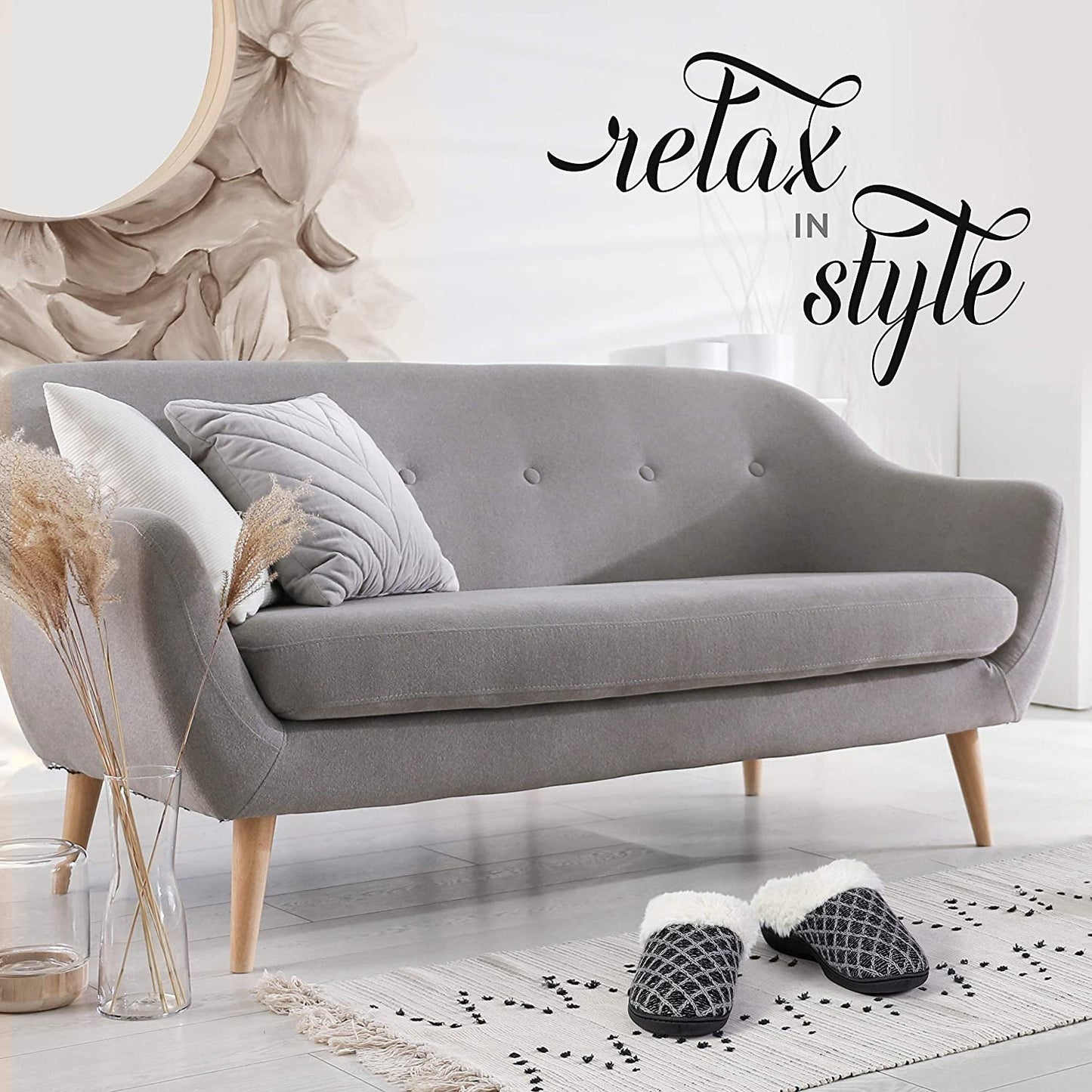 Roxoni Womenâ€™s Cozy Memory Foam Slippers, Fuzzy Warm Faux Fur, Indoor Outdoor Rubber Sole