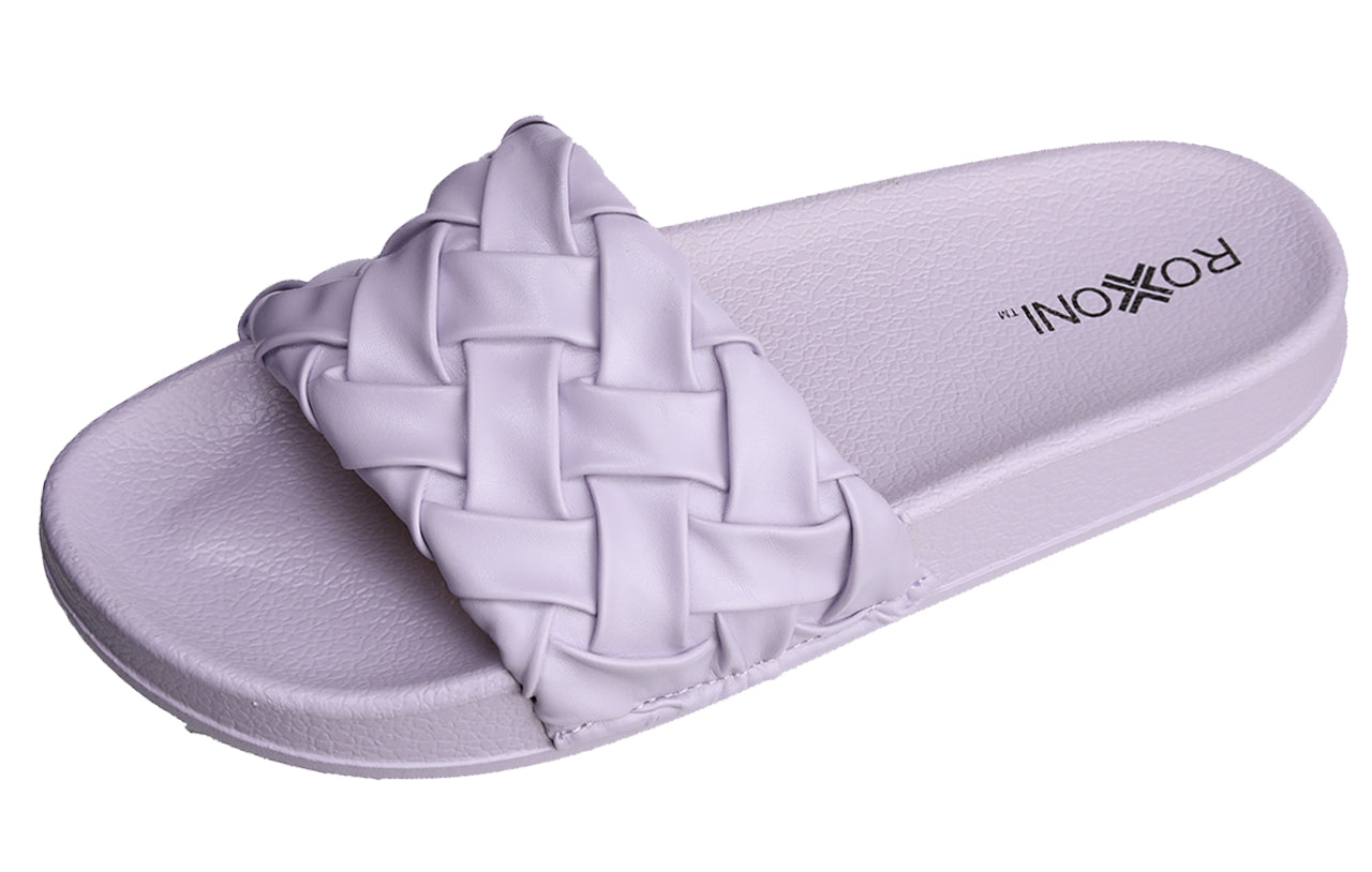 Roxoni Trendy Slides for Women – Comfort & Unmatched Luxury – Stylish Braided Strap Pattern