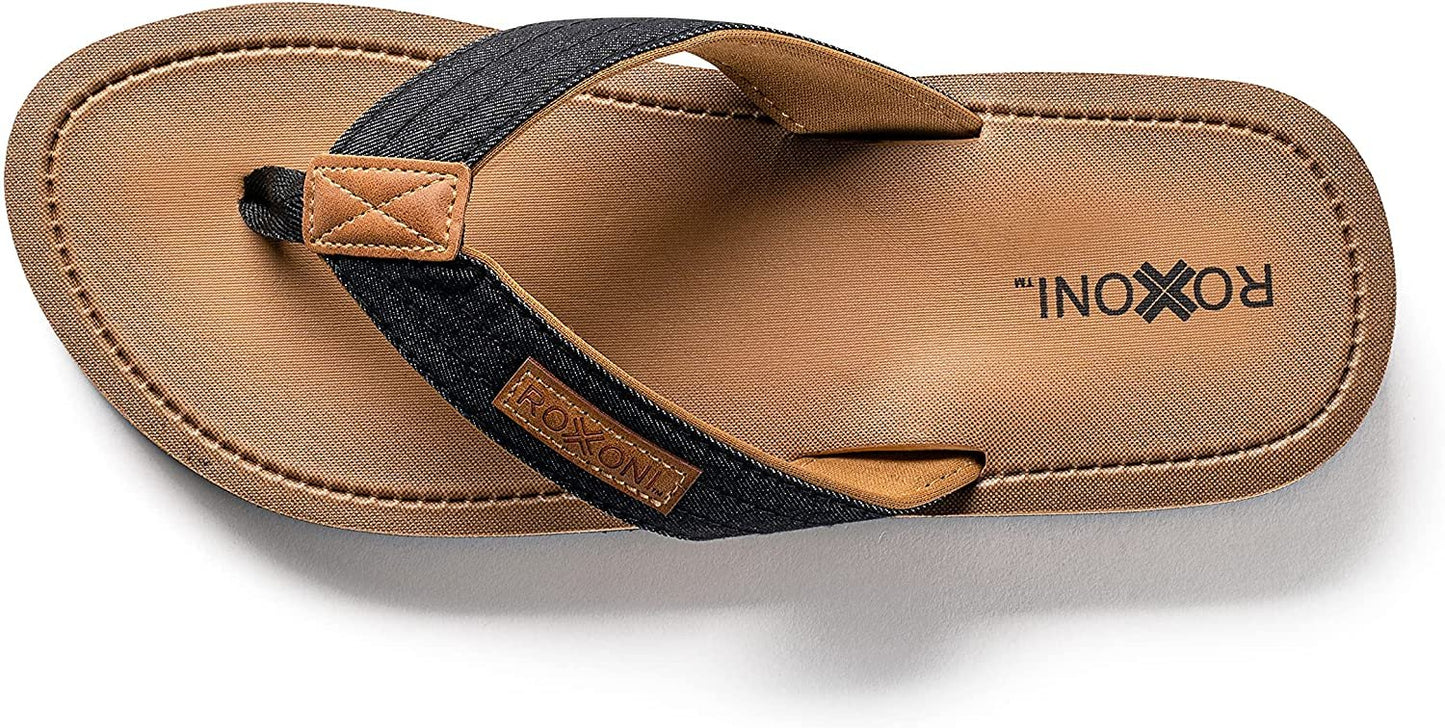 Roxoni Mens Thong Flip Flops Beach/Pool Outdoor Sandals