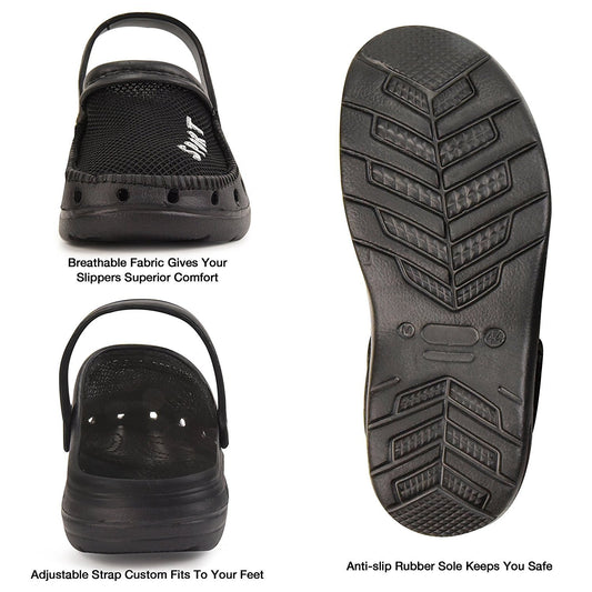 Roxoni Men’s Rubber Sport Clogs with Breathable Mesh Upper
